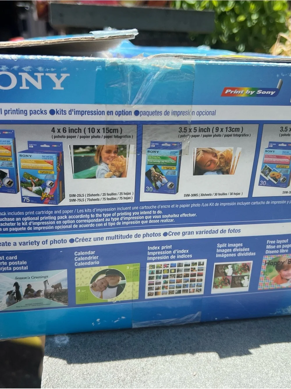 Sony Photo Printing Pack Box in Blue and White